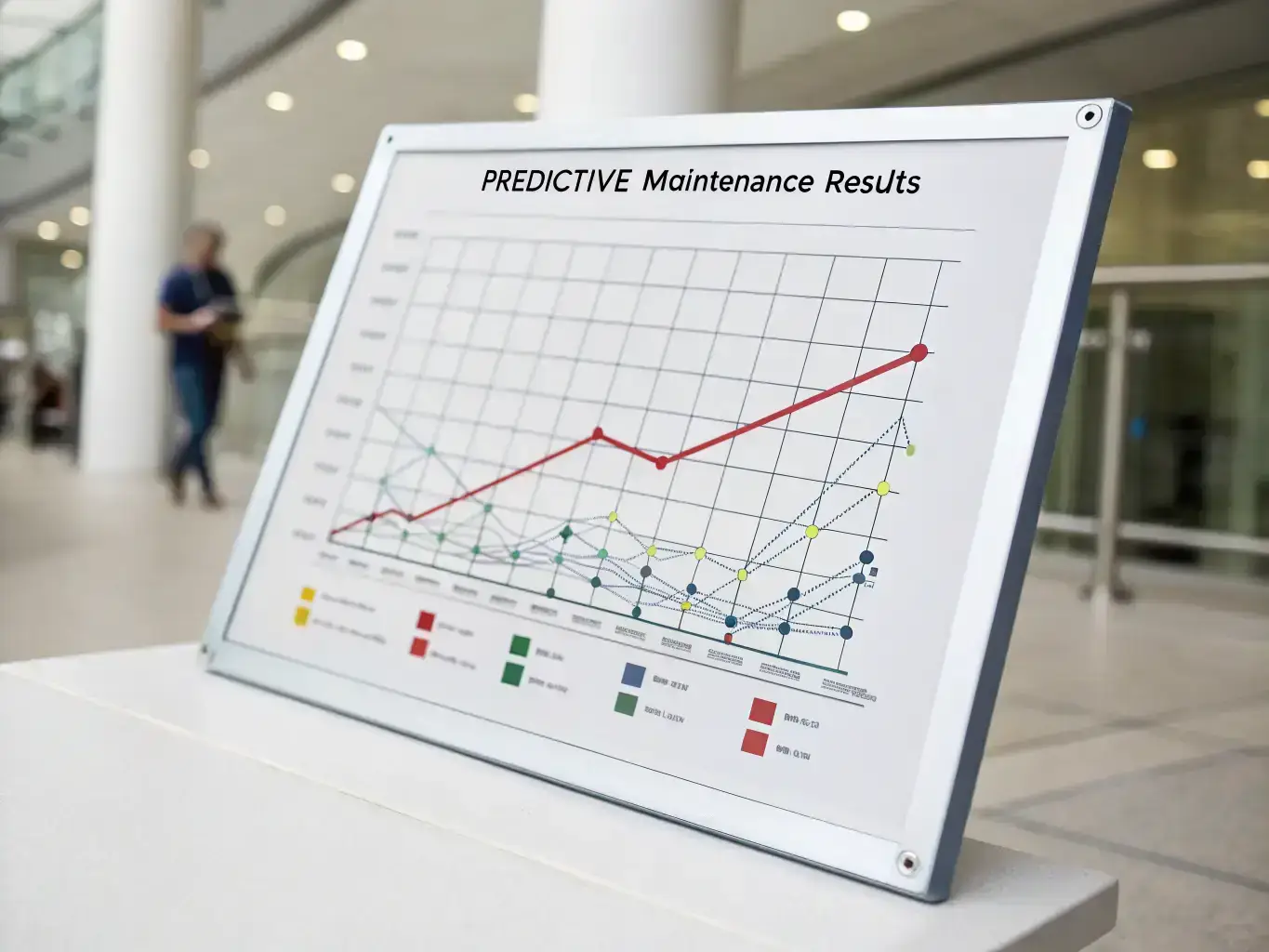 A graph illustrating the cost savings achieved through preventive maintenance and oil analysis, with clear visual representation of reduced repair costs and increased equipment lifespan.